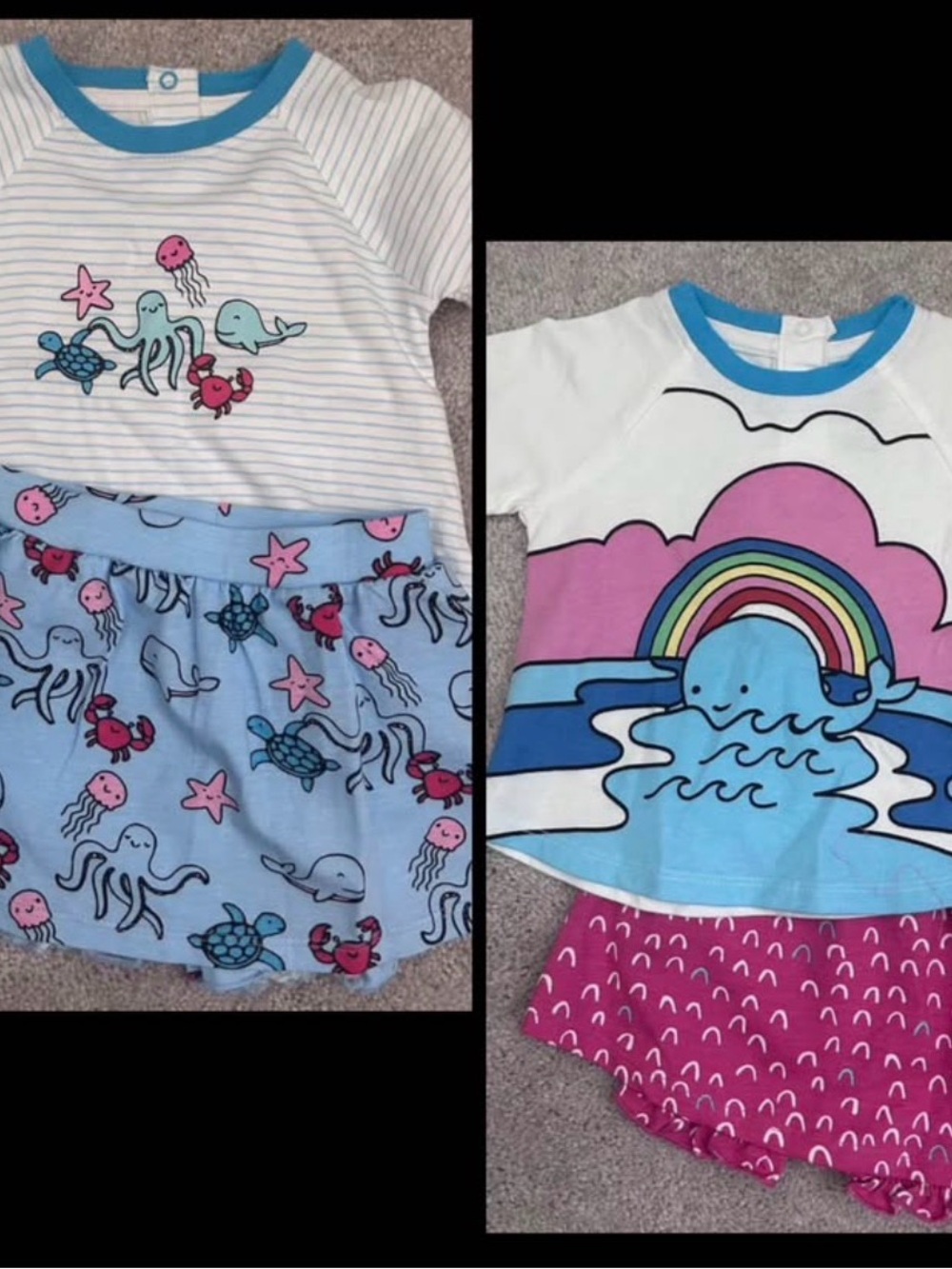 Ocean Theme Matching Sets in Blue & Pink